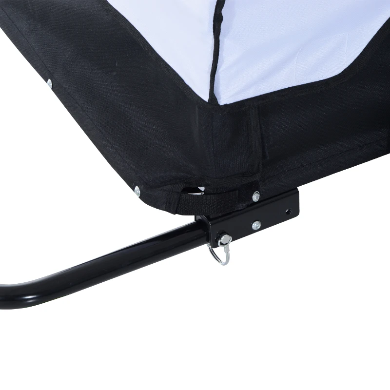 HOMCOM Reboque para bicicleta Atrelado de carga Capacidade máx. 40 kg Reboque de transporte Carrinho Reboque para bicicleta Branco+Preto Aço Oxford 140 x 77 x 65 cm