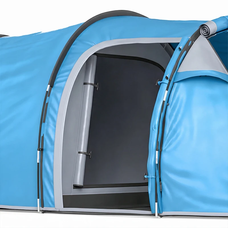 Outsunny Campingtent, Pop-up tent voor 2-3 personen, Voortent & Slaapgedeelte, Waterdicht, 426 x 206 x 154 cm, Lichtblauw