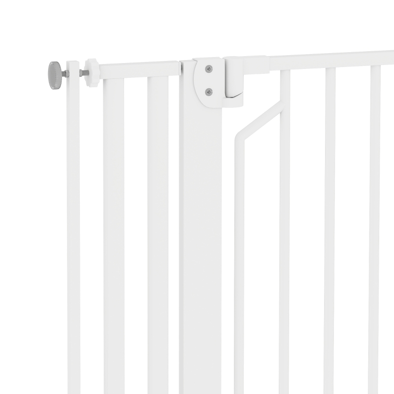 PawHut Barrera de Seguridad Niños Perros y Gatos Extra Alta 160cm Extensible 76-105cm para Puertas Escaleras Cierre Automático