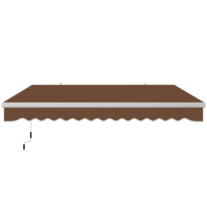 Outsunny manuelle aufrollbare Außenmarkise aus Metall und Aluminium, 4x2,5 m, Rostrot