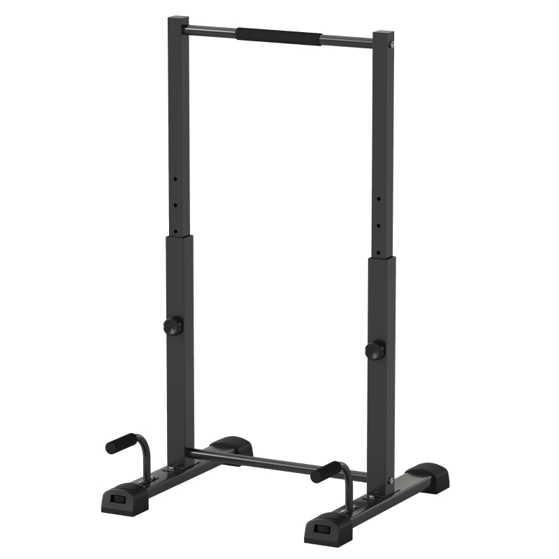 SPORTNOW Estação de Dip, Suporte para Flexões, Altura Ajustável 93-117 cm, Capacidade 540 kg, Treino Corporal Completo, Preto
