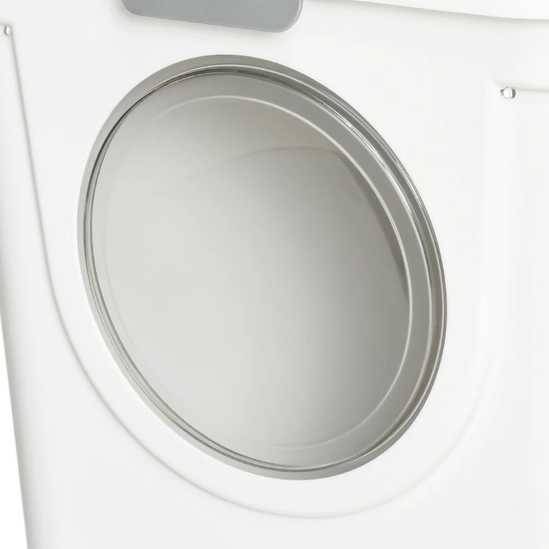 PawHut Maison de toilette Bac à litière pour chat double porte battante et supérieure, pelle fourni, 44L x 55l x 39H cm, blanc