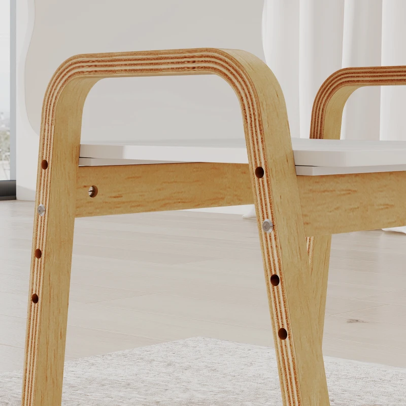 AIYAPLAY Lot de 2 chaises pour enfants réglables en hauteur fauteuil enfants en bois massif avec accoudoirs 39x34x61,5cm blanc(m-8)