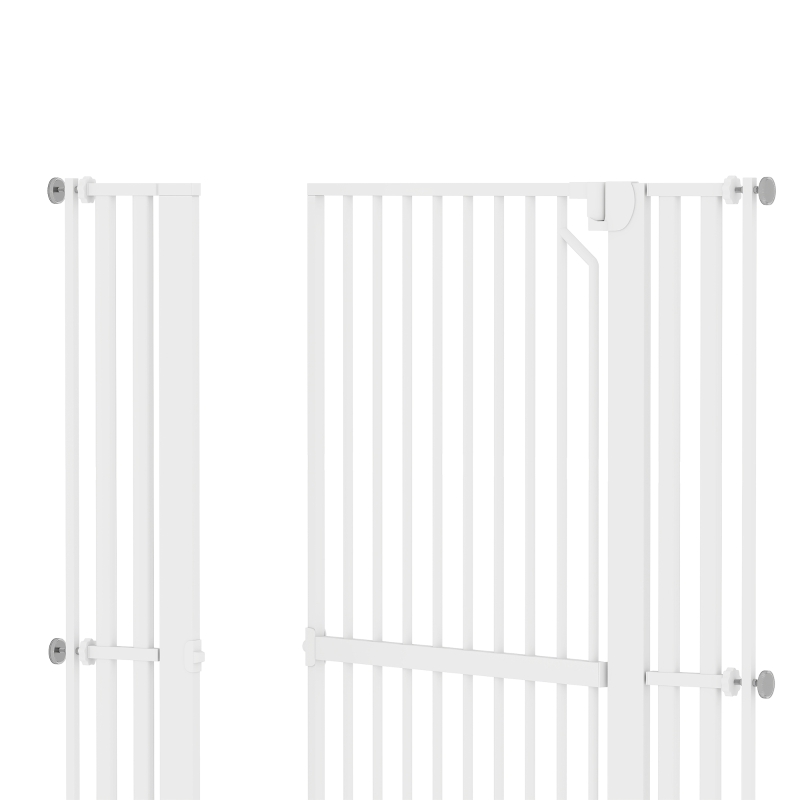 PawHut Barrera de Seguridad Niños Perros y Gatos Extra Alta 160cm Extensible 76-105cm para Puertas Escaleras Cierre Automático