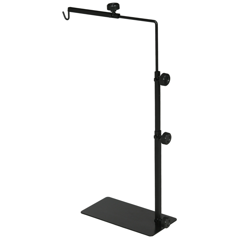 PawHut Suporte para Lâmpada de Aquecimento para Terrários Ajustável em Altura 40x15x95 cm Preto