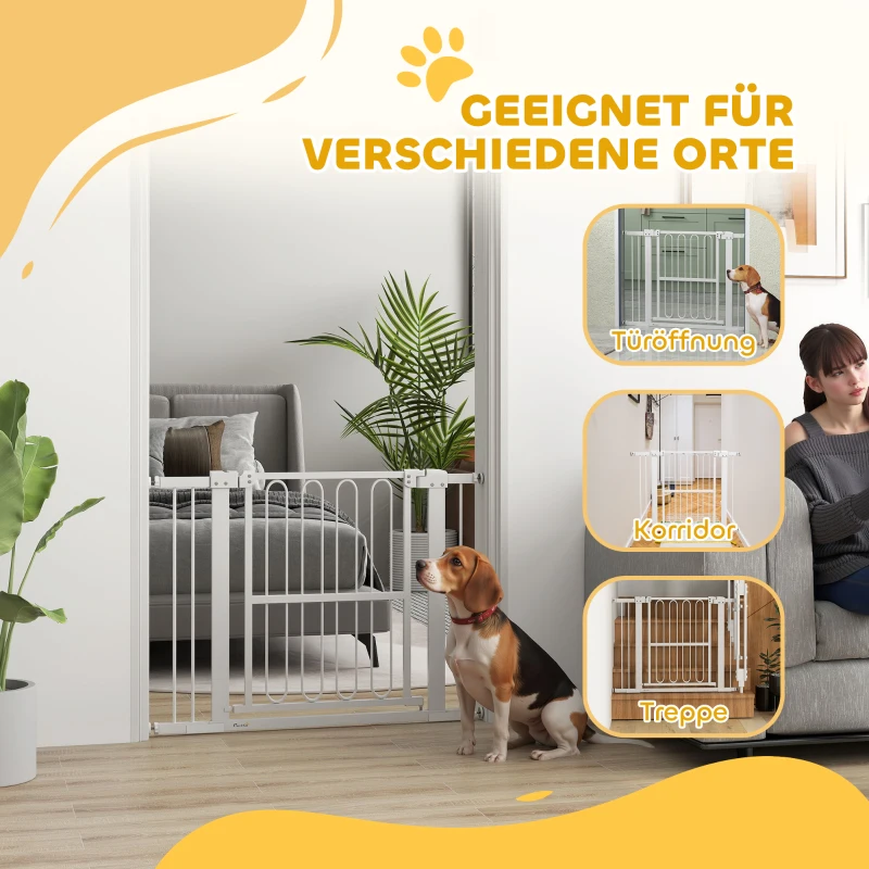 PawHut Portão de proteção para cães, 76-104 cm portão sem perfuração, grade para escadas