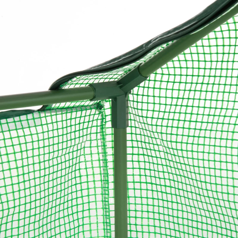 Outsunny Kas Tuinkas met 2 rolramen, voor binnen en buiten, metaal + kunststof, groen, 180 x 90 x 70 cm | aosoom