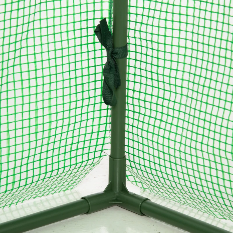 Outsunny Kas Tuinkas met 2 rolramen, voor binnen en buiten, metaal + kunststof, groen, 180 x 90 x 70 cm | aosoom