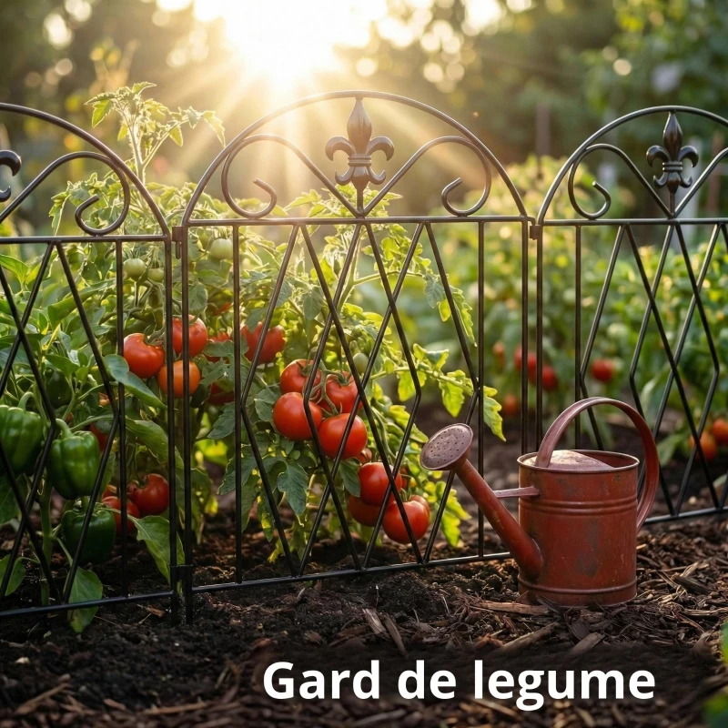 Outsunny Set de 4 garduri metalice de grădină 125x56 cm cu design arcuit, rezistente, ușor de instalat, pentru patio, gazon, negru