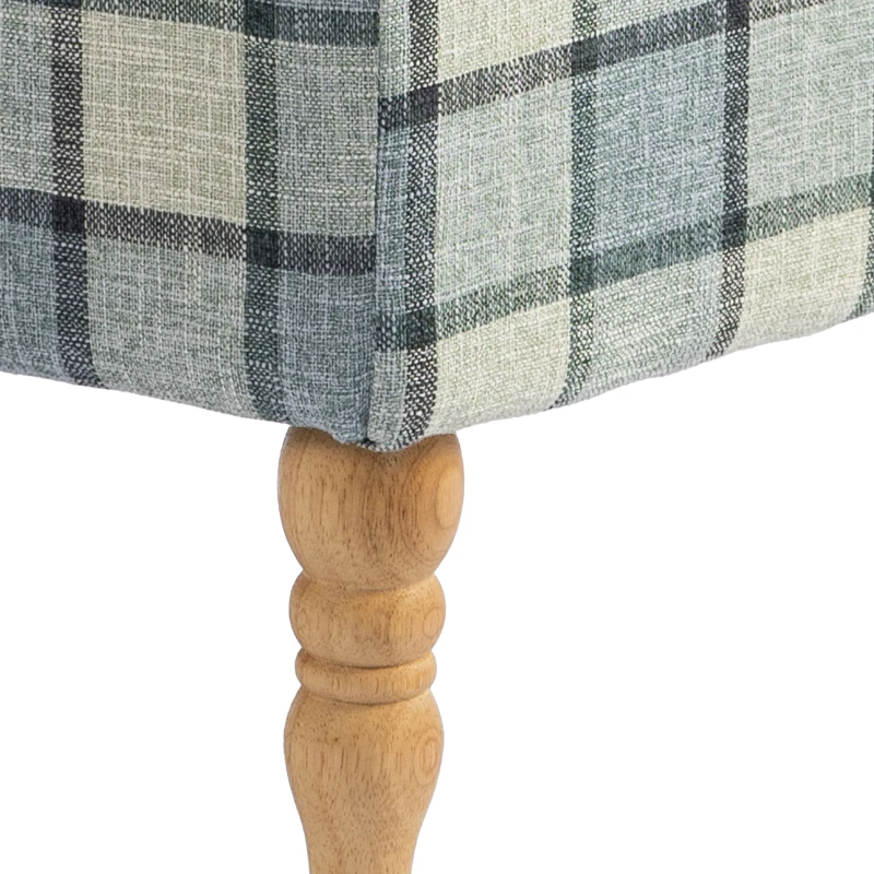 HOMCOM Linen Fabric Upholstered Footstool, Rectangular Storage Stool with Removable Top, Padded Seat and Hidden Space, Grey