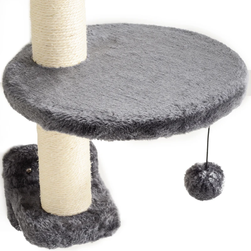 PawHut Parede de Escalada para Gatos 4 peças - Conjunto de Escalada com Rede, Ponte para Gato até 5 kg, Cinza Escuro