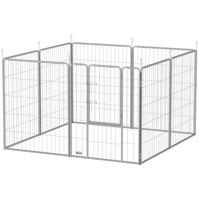 PawHut recinto para animais, cerca para cães, playground para pets, ajustável, aço inoxidável
