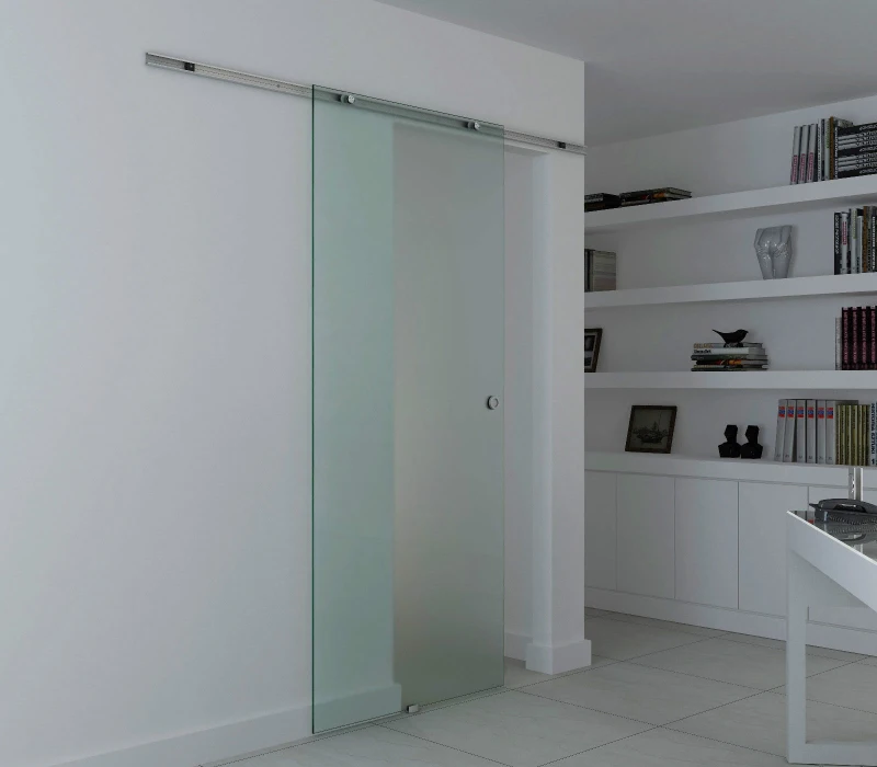 HOMCOM Porta de correr em vidro Porta interior Vidro fosco 102,5 x 205 cm