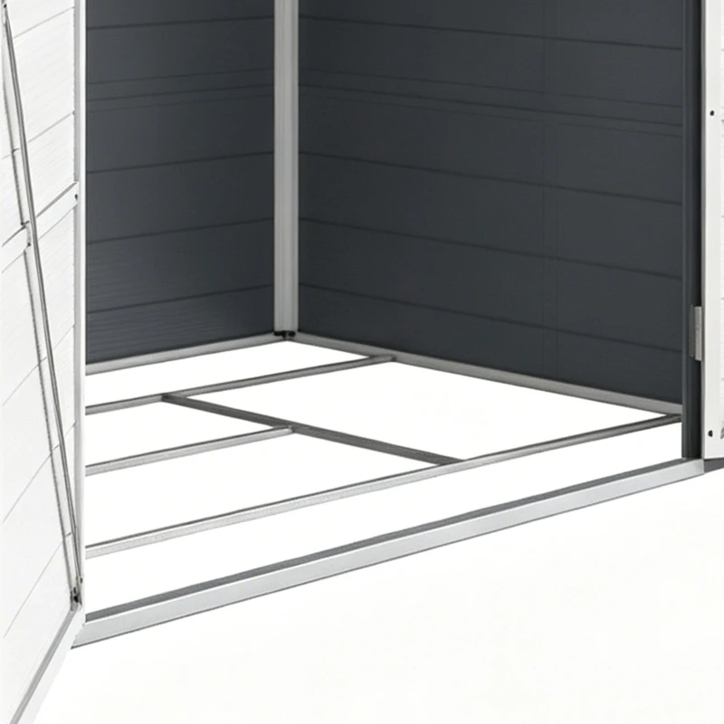 Outsunny 7.9ft x 6.2ft Aluminium Frame and Plastic Wall Shed, with Foundation - Grey