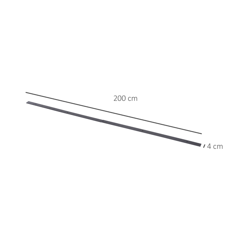 HOMCOM Kit de trilho deslizante para portas de correr, metal, 2 m, capacidade máxima 100 kg, marrom