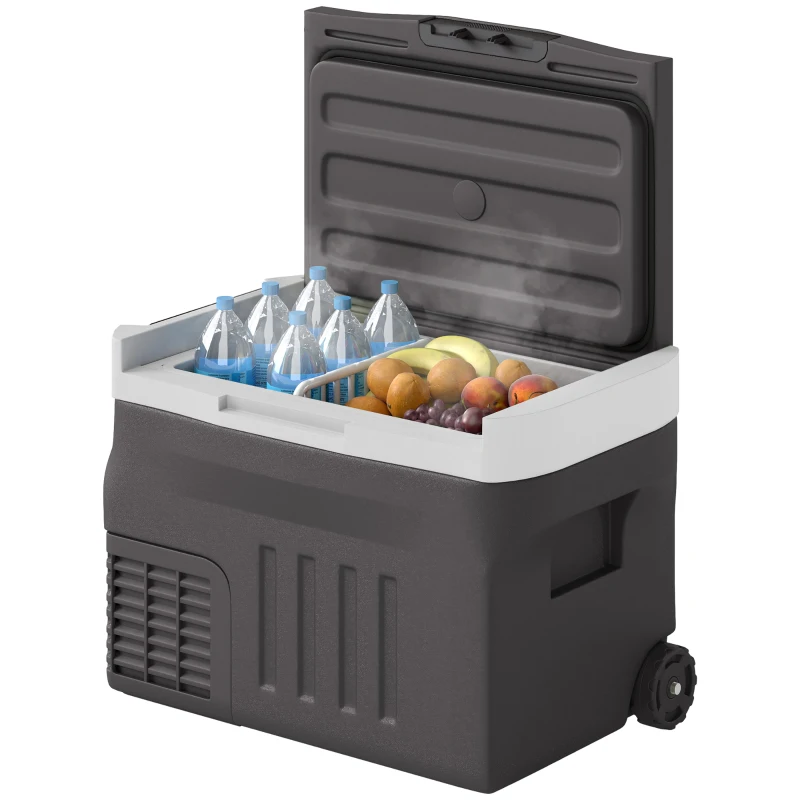 Outsunny Caixa Frigorífica com Compressor 30 L Elétrica com LED Modo ECO Função de Conservação Preto