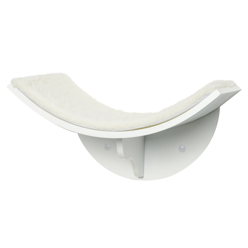 PawHut Prateleira para gatos, montagem na parede, superfície de descanso macia, até 10 kg, 41x28x21 cm, Branco