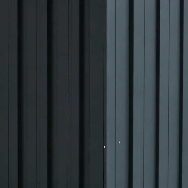 Outsunny 7.6 x 4ft Garden Metal Shed, Outdoor Storage Shed with Window, 2 Vents and Lockable Door for Garden, Patio, Dark Grey
