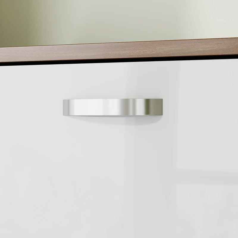 HOMCOM Schuhschrank Schuhmöbel 5 Klapptüren Zweifarbig Weiß/Dunkelbraun Holzoptik