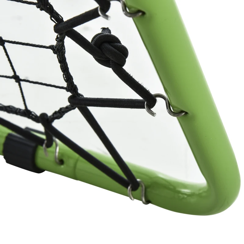 HOMCOM Rebounder para Futebol Kickback Rede Parede de Ressalto para Baseball e Basketball, Ressalto em Ambos os Lados, Ajustável em 5 Níveis, Metal, Verde+Preto, 75 x 75 x 64 cm