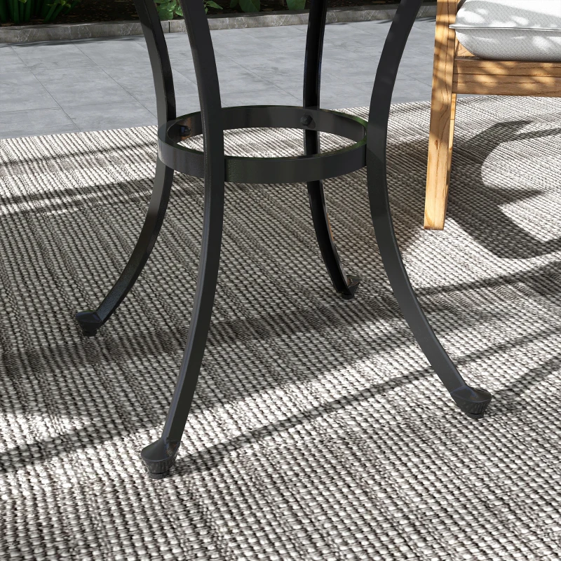 Outsunny Mesa de jardim Loungetisch Mesa de varanda, Design vintage, 60 x 60 x 53 cm, Preto