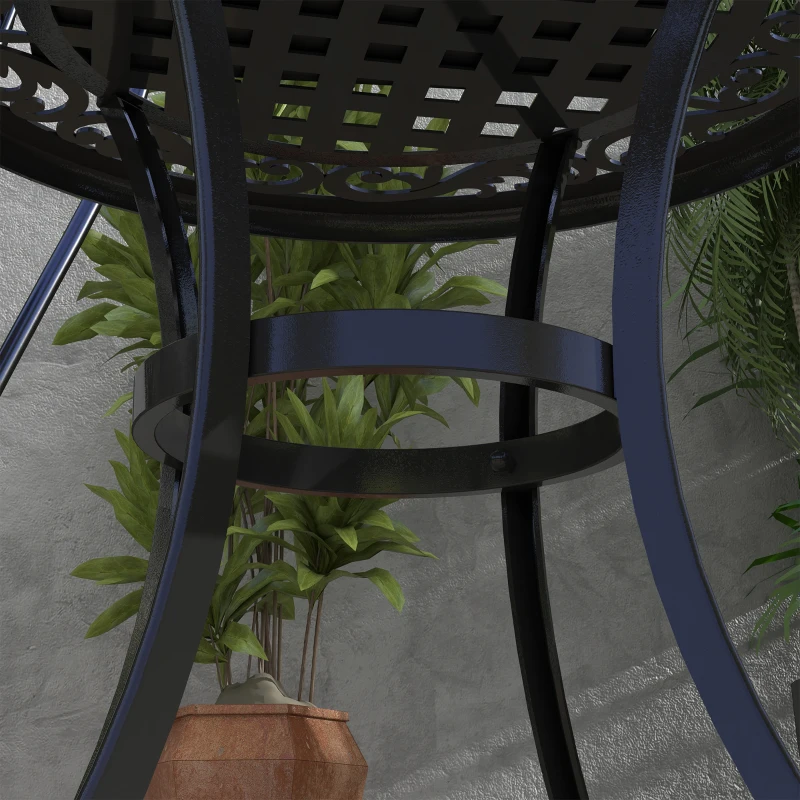 Outsunny Mesa de jardim Loungetisch Mesa de varanda, Design vintage, 60 x 60 x 53 cm, Preto