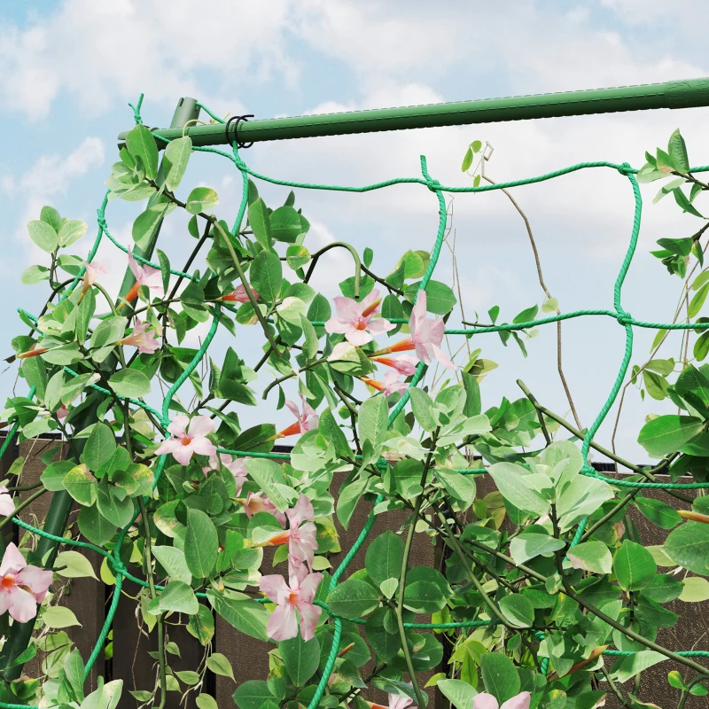 Outsunny Treliça de aço encaixável inoxidável suporte em forma de A para plantas trepadeiras 101x133x227 cm Verde