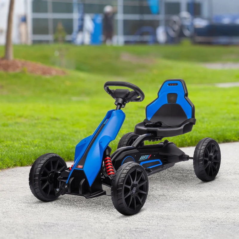 HOMCOM Go-Kart électrique pour enfants 3-5 km/h Gokart avec vitesse réglable sur 2 niveaux, ceinture de sécurité, roues EVA pour 3-8