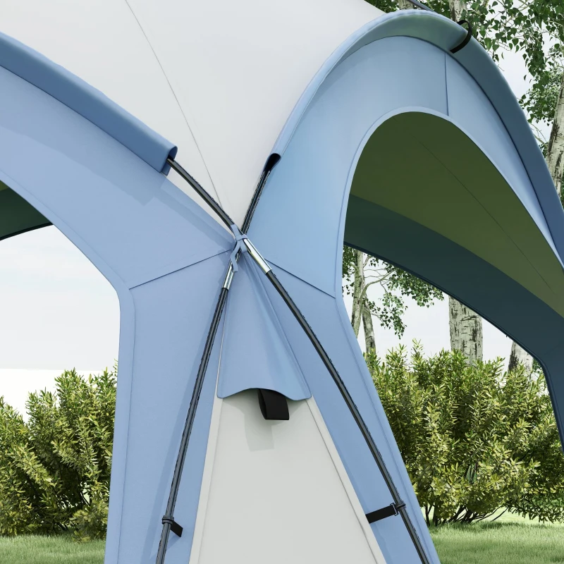 Outsunny Event Shelter 3,5 x 3,5m Pavilhão com gancho na porta resistente à água resistente ao inverno pavilhão de jardim Azul-claro