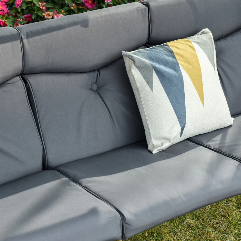 Outsunny Balanço Hollywood com Mesinhas, Balanço de Jardim 3 lugares com Toldo Ajustável 271 x 125 x 172 cm, Cinza