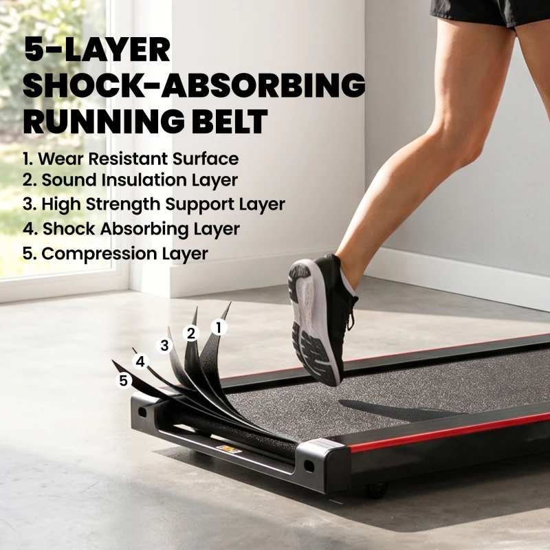 HOMCOM 750W Folding Treadmill, 1-14km/h Electric Running Machine w/ Wheels, Safety Button, LED Monitor, Phone Holder for Home Office Jogging Fitness Exercise Workout