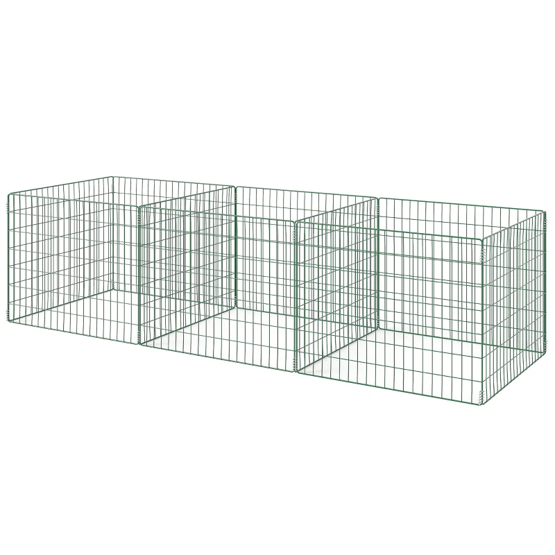 Outsunny Composteira 1680 litros, 270 x 90 x 70 cm 3 peças composteira rápida em aço, resistente às intempéries Verde