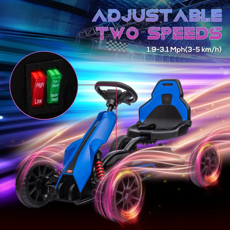 HOMCOM Elektro Go-Kart für Kinder 3-5km/h Gokart mit 2-Fach verstellbarem Geschwindigkeit, Sicherheitsgurt, EVA-Räder für 3-8