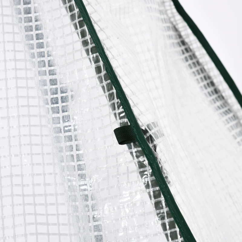 Outsunny Mini Estufa Tenda de Inverno para Plantas com Porta Enrolável Jardim Varanda Proteção Invernal Branco 160 x 140 x 180 cm