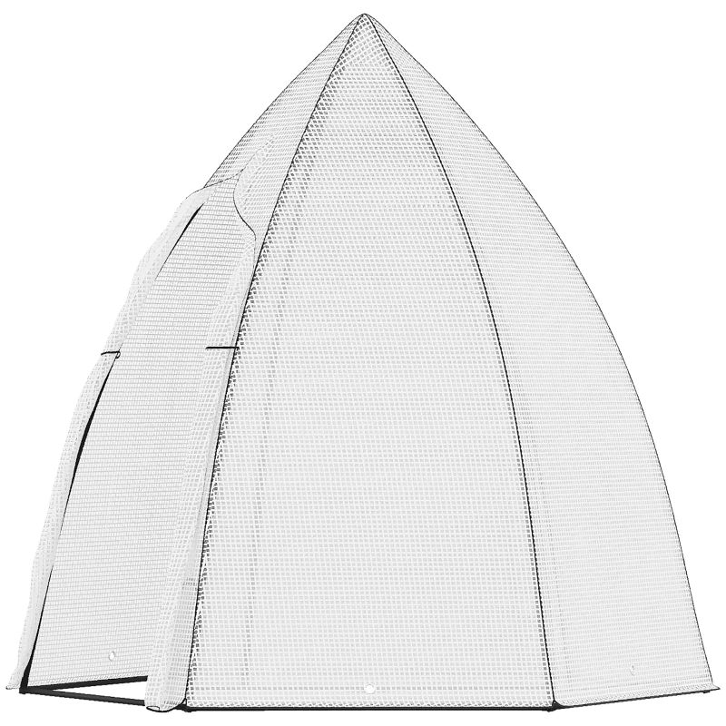 Outsunny Mini Estufa Tenda de Inverno para Plantas com Porta Enrolável Jardim Varanda Proteção Invernal Branco 160 x 140 x 180 cm