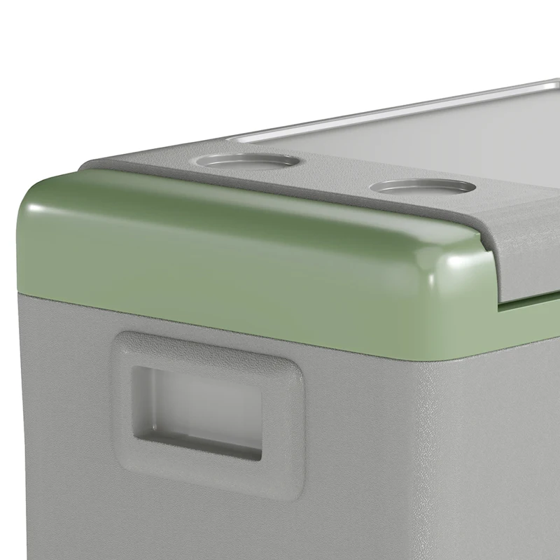 Outsunny 50L Portable Car Refrigerator - Light Green and Grey