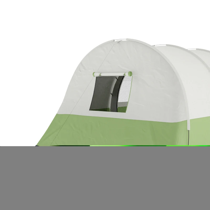 Outsunny Three Man Duo Room Tunnel Tent, with Accessories - Cream/Green
