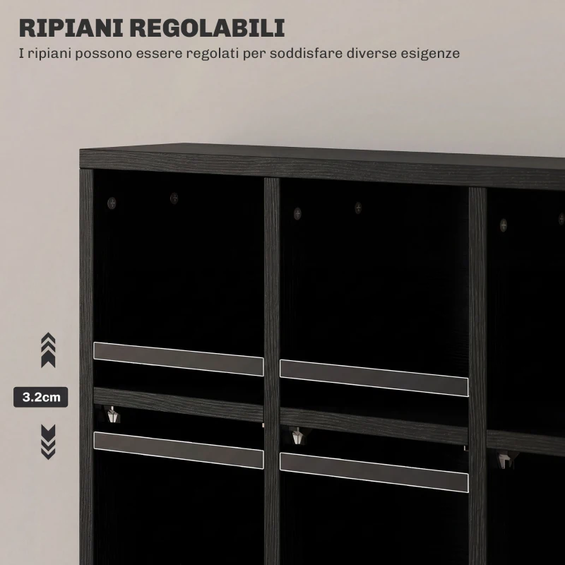 HOMCOM Mobile Porta CD con Ripiani Regolabili per 456 CD o 336 DVD, 24 Scomparti, 89x20x130.5 cm, Nero