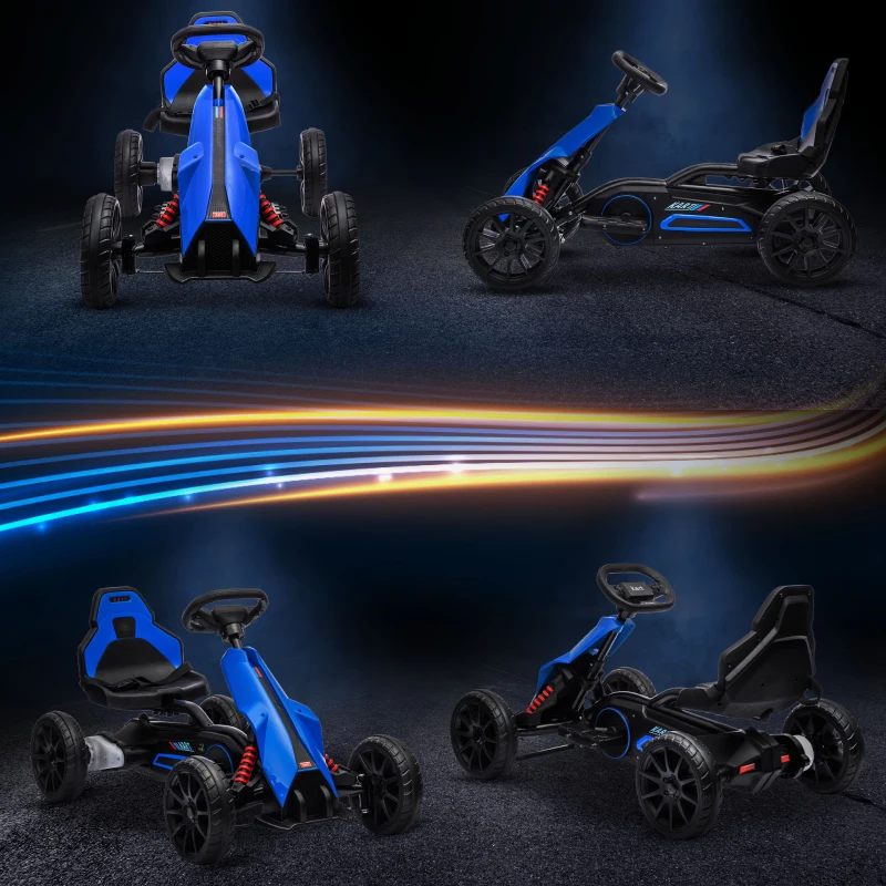 HOMCOM Elektro Go-Kart für Kinder 3-5km/h Gokart mit 2-Fach verstellbarem Geschwindigkeit, Sicherheitsgurt, EVA-Räder für 3-8