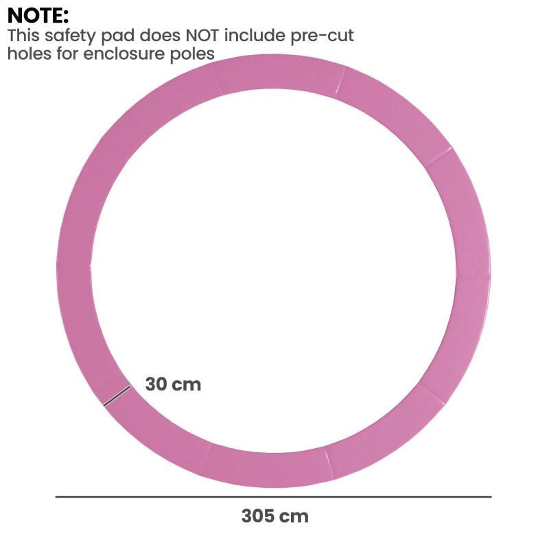 SPORTNOW 10FT Trampoline Spring Cover, Plastic Trampoline Pad Replacement with Elastic Cord, Waterproof, UV Resistant and Tear-Resistant, No Holes for Pole, Pink