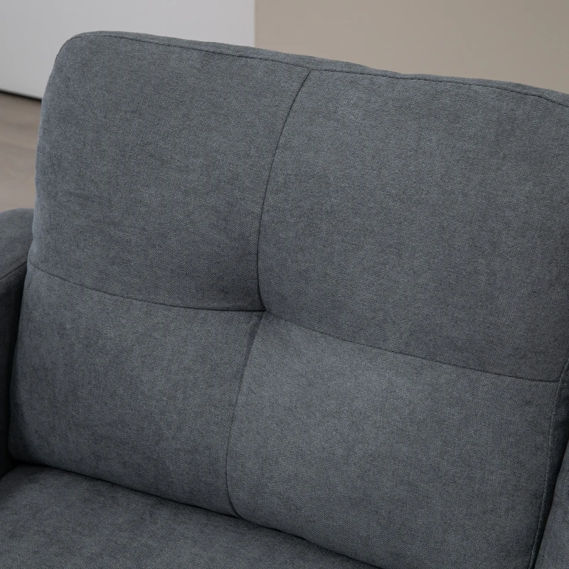HOMCOM Sofá de canto em L, chaise-longue posicionável em ambos os lados, sofá estofado, Cinza escuro
