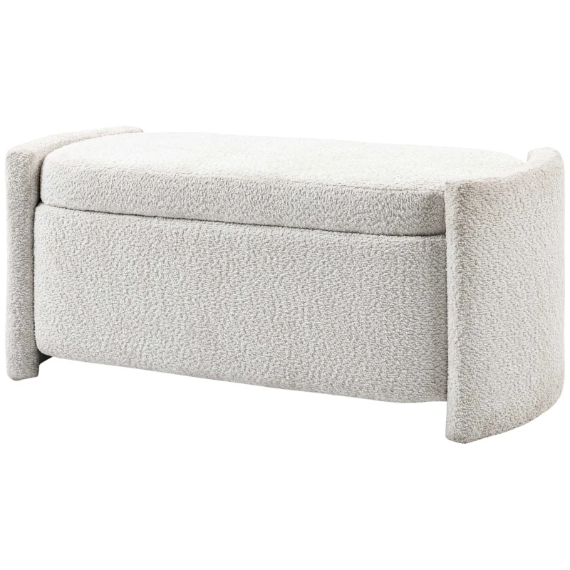 HOMCOM Banco com arrumação, banco de corredor, banco para calçados, estofado, 105 cm x 44 cm x 45,5 cm. Creme/Bege
