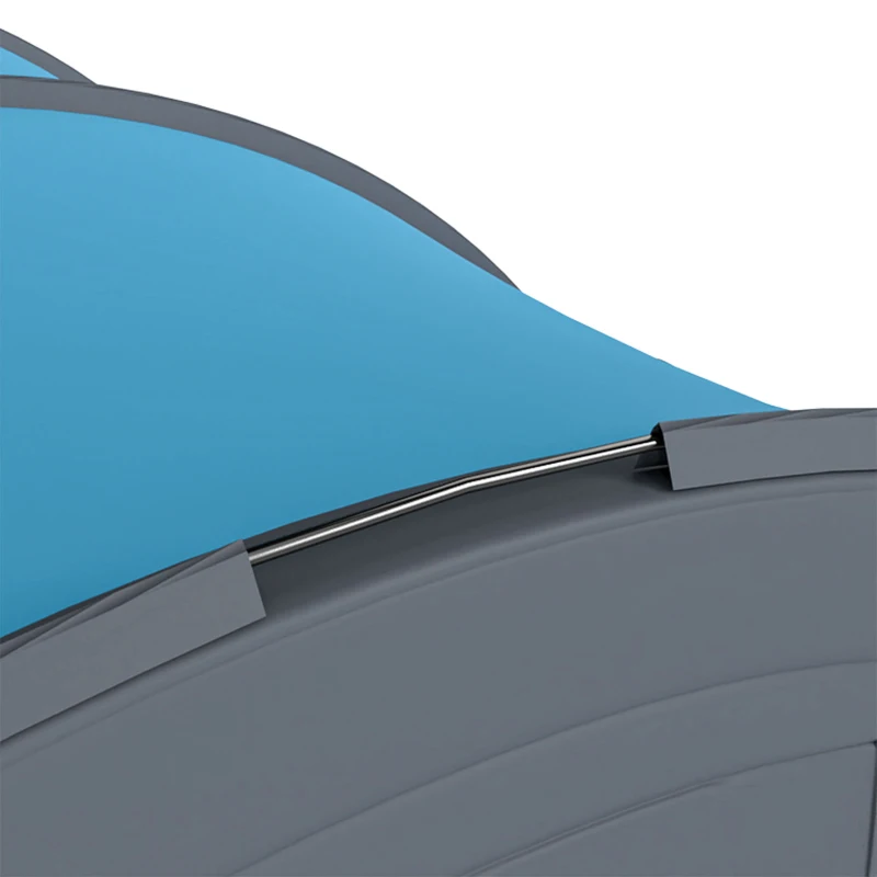 Outsunny Three Man Duo Room Tunnel Tent, with Accessories - Grey/Blue