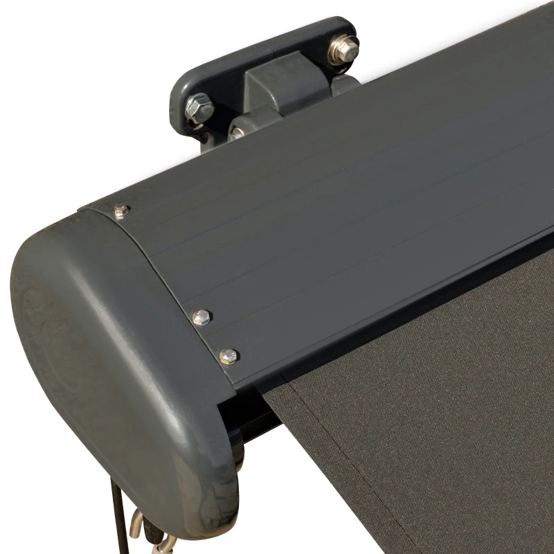 Outsunny Toldo elétrico, com controlo remoto, inclui kit de montagem, estrutura metálica, cinza escuro, 3 x 2,5 m