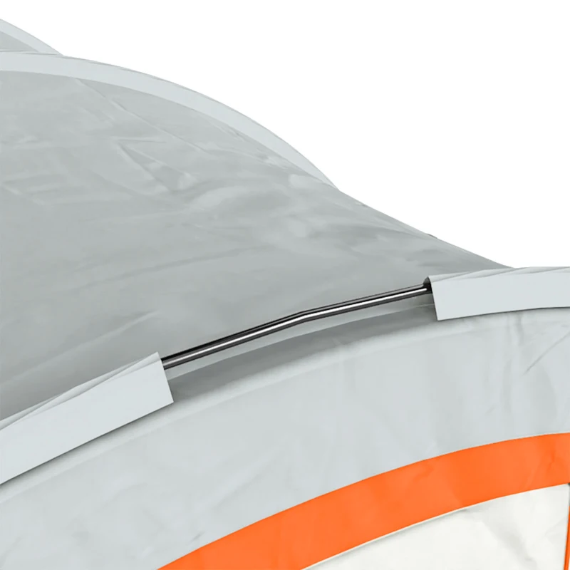Outsunny Three Man Duo Room Tunnel Tent, with Accessories - Cream/Orange