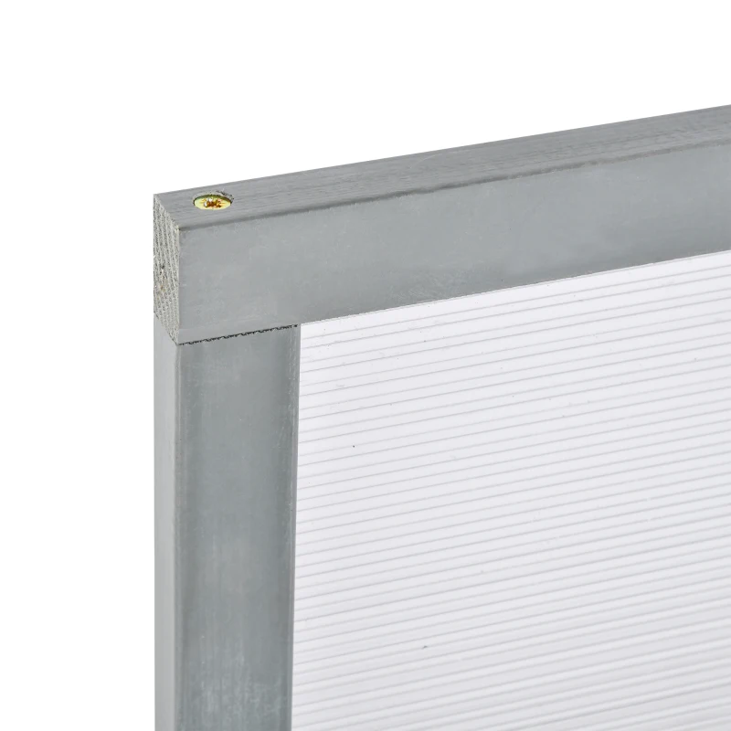 Outsunny Cama Fria em Madeira e Policarbonato 90 x 46 x 40 cm Estufa com Cobertura, Resistente às Intempéries, para Jardim, Cinza