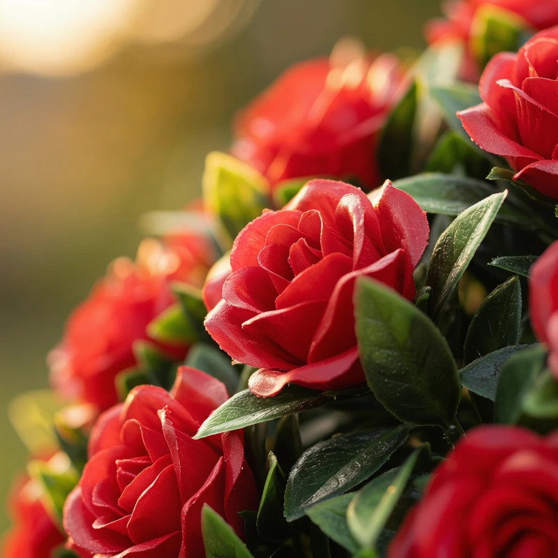 HOMCOM Artificial Rose Topiary UV Resistant, 2-Pack Fake Plants, 55 cm, Red