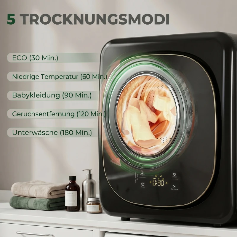 HOMCOM Kondensationstrockner mit Wärmepumpentechnologie, Tischgerät, monatliche Finanzierung