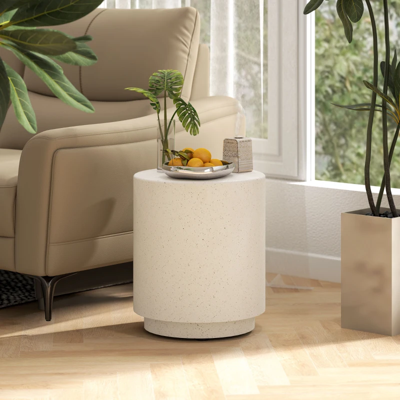 HOMCOM Mesa Lateral com Aparência de Betão 37 cm x 37 cm x 43 cm Pó mineral inorgânico Cinzento