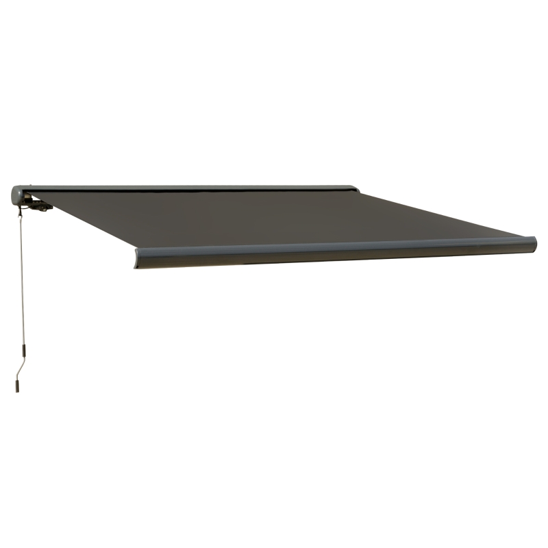 Outsunny Toldo elétrico, com controlo remoto, inclui kit de montagem, estrutura metálica, cinza escuro, 3 x 2,5 m